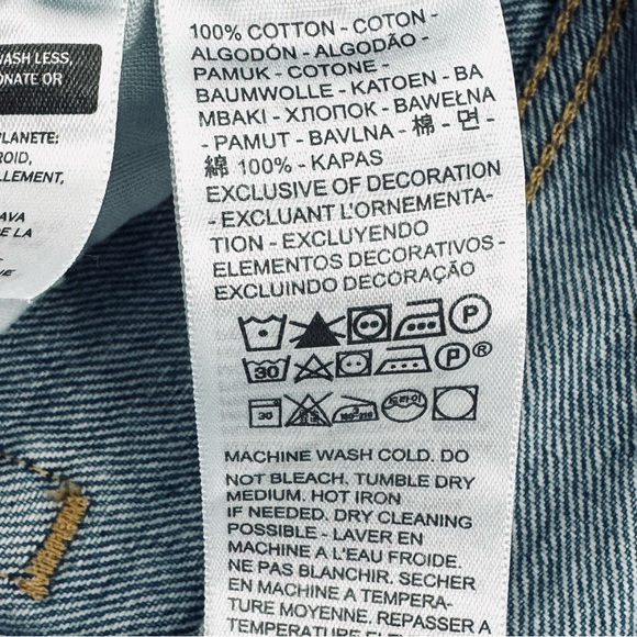 LEVIS Premium Big E Wedgie Straight High Rise Raw Crop Distressed Jeans - Picture 13 of 14